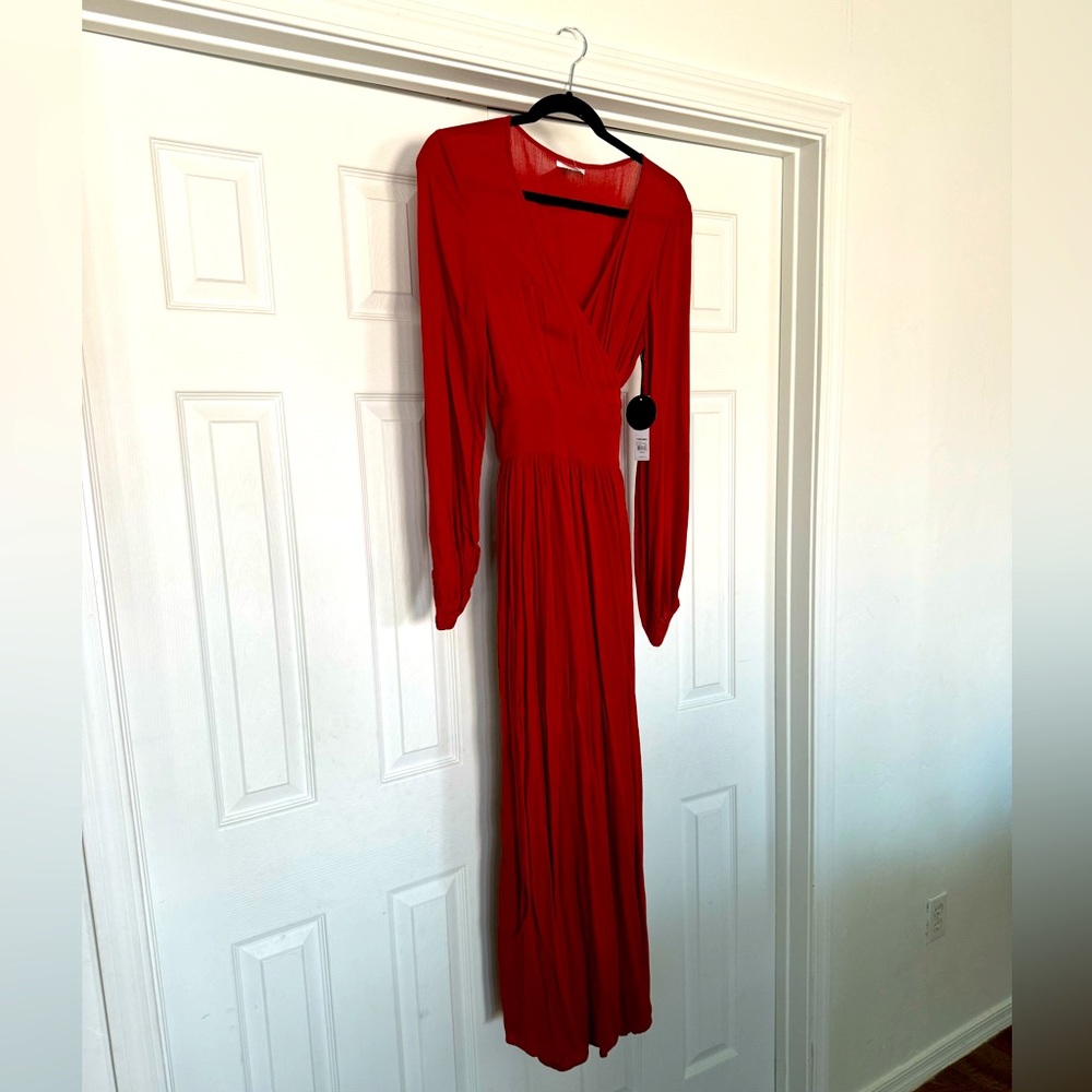 NWT brick colored wrap maxi dress